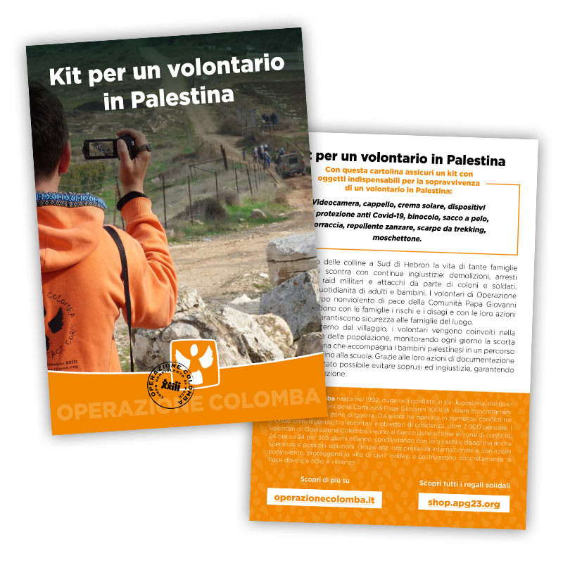 Kit per un volontario in Palestina